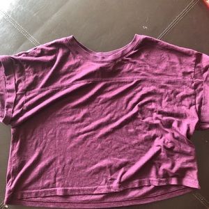 H&M Burgundy Boxy Crop Top Small